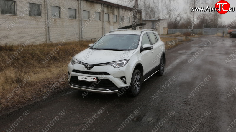 23 899 р. Защита переднего бампера нижняя овальная 75х42 мм ТСС Тюнинг Toyota RAV4 XA40 5 дв. рестайлинг (2015-2019) (нержавейка)  с доставкой в г. Белгород