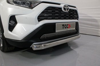 Защита переднего бампера нижняя овальная 75х42 мм ТСС Тюнинг Toyota RAV4 XA50 5 дв. дорестайлинг (2018-2025) (нержавейка)