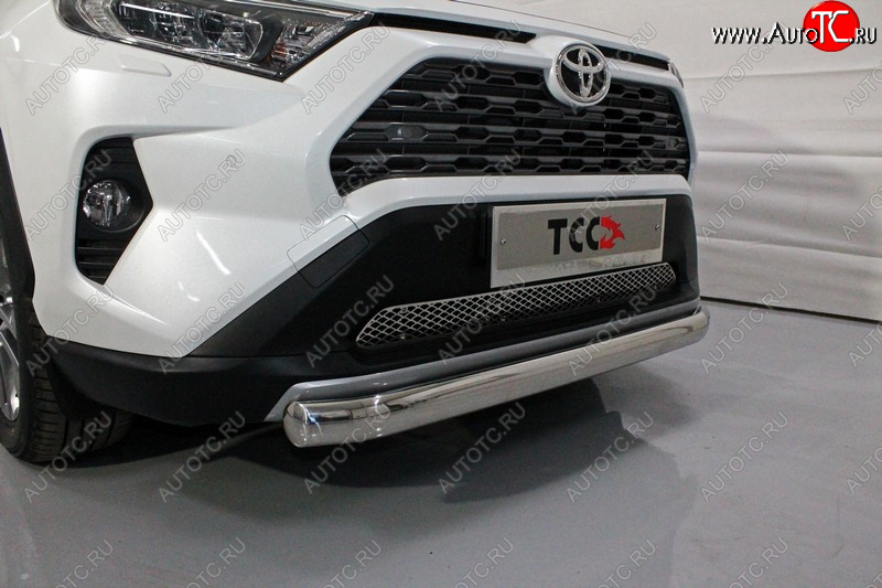 17 999 р. Защита переднего бампера нижняя овальная 75х42 мм ТСС Тюнинг Toyota RAV4 XA50 5 дв. дорестайлинг (2018-2025) (нержавейка)  с доставкой в г. Белгород
