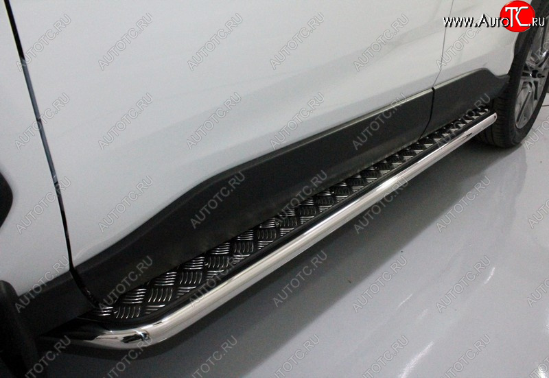 28 099 р. Пороги с площадкой 42,4 мм ТСС Тюнинг Toyota RAV4 XA50 5 дв. дорестайлинг (2018-2025) (серые)  с доставкой в г. Белгород