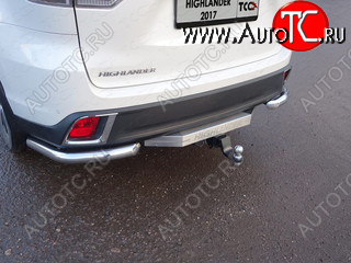 18 999 р. Защита заднего бампера (уголки, d60,3 мм) TCC Toyota Highlander XU50 рестайлинг (2016-2020)  с доставкой в г. Белгород