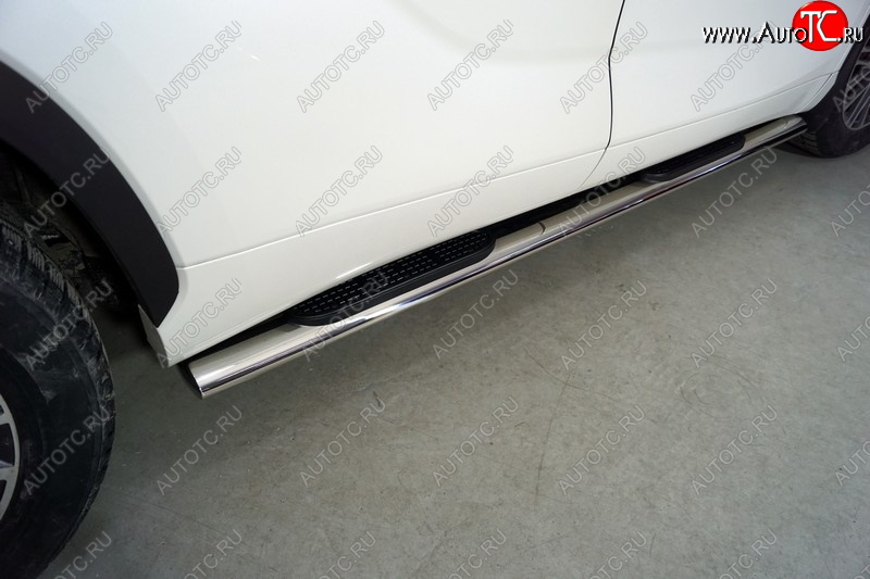 45 999 р. Пороги овальные с накладкой 120*60 мм ТСС Тюнинг Toyota Highlander XU70 (2020-2025) (серые)  с доставкой в г. Белгород