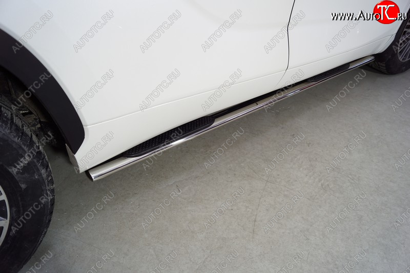 33 999 р. Пороги овальные с накладкой 75х42 мм ТСС Тюнинг Toyota Highlander XU70 (2020-2025) (серые)  с доставкой в г. Белгород