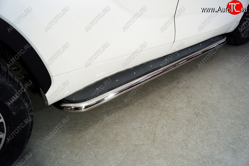 45 999 р. Пороги с площадкой 60,3 мм ТСС Тюнинг Toyota Highlander XU70 (2020-2025) (нержавейка)  с доставкой в г. Белгород
