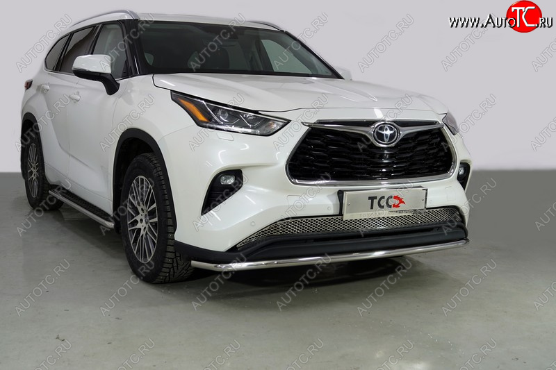 19 399 р. Защита переднего бампера нижняя d42,4 мм ТСС Тюнинг Toyota Highlander XU70 (2020-2025) (нержавейка)  с доставкой в г. Белгород