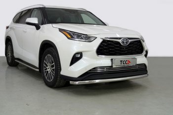 Защита переднего бампера нижняя d60,3 мм ТСС Тюнинг Toyota Highlander XU70 (2020-2025) (нержавейка)