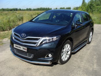 Защита переднего бампера нижняя d60,3 мм ТСС Тюнинг Toyota Venza GV10 рестайлинг (2012-2016) (нержавейка)