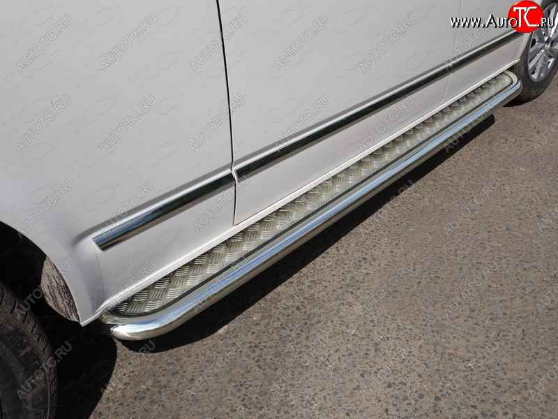 49 999 р. Пороги с площадкой 60,3 мм ТСС Тюнинг Volkswagen Caravelle T6 дорестайлинг (2015-2019) (серые)  с доставкой в г. Белгород