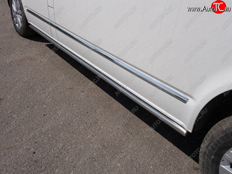 30 999 р. Защита порогов труба d50,8 мм ТСС Тюнинг Volkswagen Caravelle T6 дорестайлинг (2015-2019) (серые)  с доставкой в г. Белгород