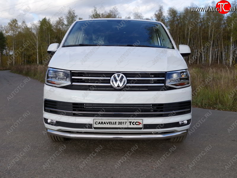 20 599 р. Защита переднего бампера нижняя d60,3 мм ТСС Тюнинг Volkswagen Caravelle T6 дорестайлинг (2015-2019) (нержавейка)  с доставкой в г. Белгород
