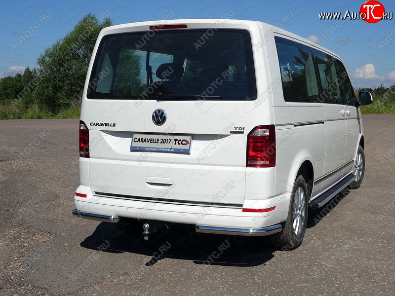 21 999 р. Защита заднего бампера (уголки, d60,3 мм) TCC Volkswagen Caravelle T6 дорестайлинг (2015-2019)  с доставкой в г. Белгород