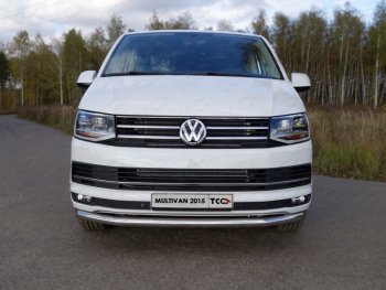 Защита переднего бампера нижняя d60,3 мм ТСС Тюнинг Volkswagen Multivan T6 дорестайлинг (2016-2019) (нержавейка)