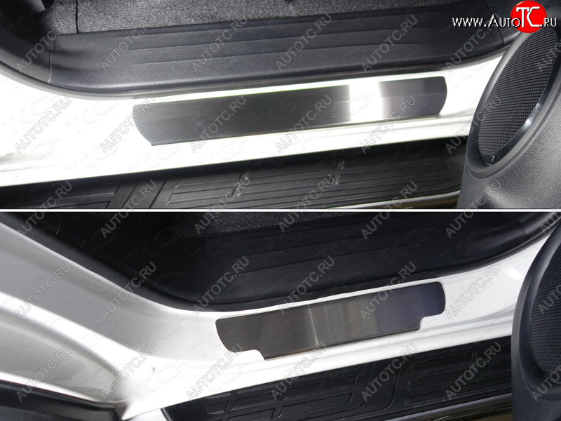 3 999 р. Накладки на пороги, ТСС Тюнинг Toyota Fortuner AN160 дорестайлинг (2015-2020) (лист шлифованный)  с доставкой в г. Белгород