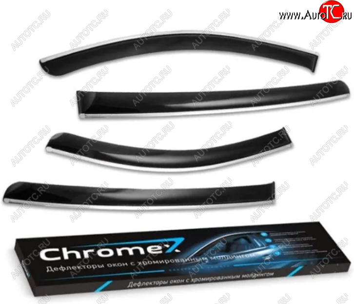 3 379 р. Дефлекторы окон (с хром. молдингом) CHROMEX Jeep Grand Cherokee WK2 1-ый рестайлинг (2013-2018)  с доставкой в г. Белгород