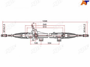 7 999 р. Рейка рулевая электрическая шток D=17.3 LHD SAT Toyota Corolla E120 седан дорестайлинг (2000-2004)  с доставкой в г. Белгород. Увеличить фотографию 2