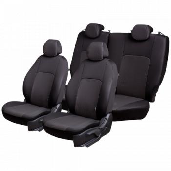 5 399 р. Комплект чехлов для сидений (РЗС 40/60 3Г Жаккард) Дублин Lord Autofashion KIA Ceed 1 ED рестайлинг, хэтчбэк 5 дв. (2010-2012) (черный, вставка Стежок серая)  с доставкой в г. Белгород. Увеличить фотографию 2