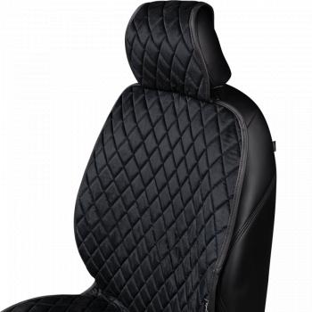 1 879 р. Накидка (2 места Хами) АЛЯСКА ст РОМБ Lord Autofashion Renault Twingo 2 дорестайлинг (2007-2011) (черный, строчка черная)  с доставкой в г. Белгород. Увеличить фотографию 3