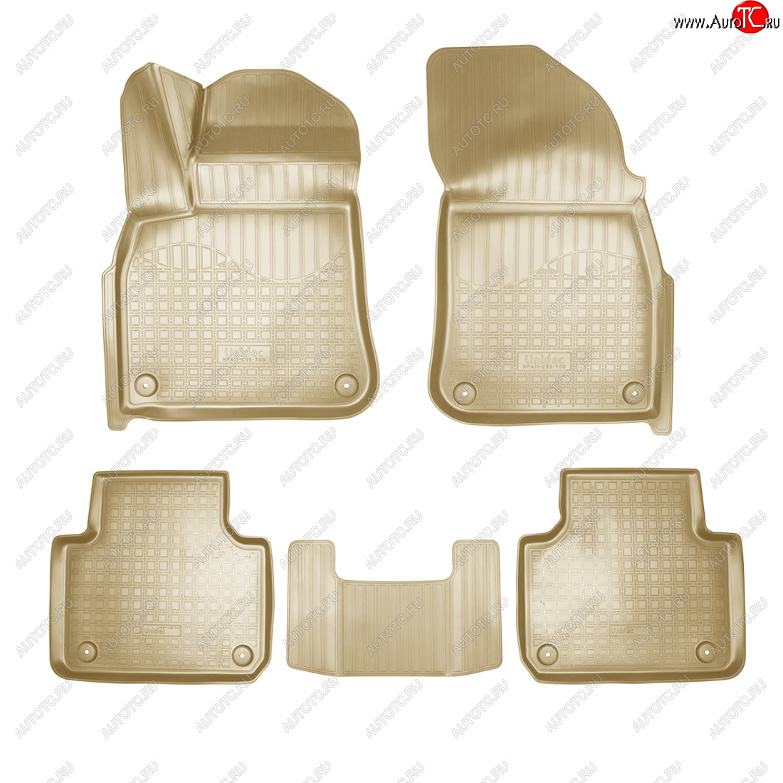 3 679 р. Коврики салонные 3D Norplast Volkswagen Touareg 3 CR дорестайлинг (2018-2022) (бежевый)  с доставкой в г. Белгород