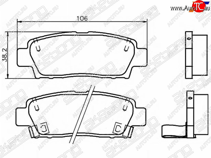 2 469 р. Колодки тормозные зад LH-RH SAT Toyota Cresta X100 дорестайлинг (1996-1998)  с доставкой в г. Белгород