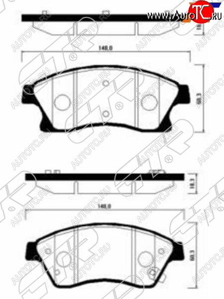 2 479 р. Копируемое: Колодки тормозные передние FL-FR SAT Chevrolet Aveo T250 седан рестайлинг (2006-2011) (диски 300 мм)  с доставкой в г. Белгород