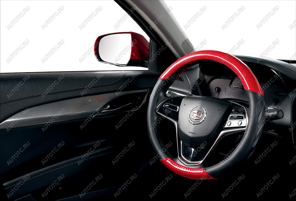 539 р. Оплётка на руль (37-39см GP2204 кож/зам) Автопилот Toyota Estima AHR20,XR50 дорестайлинг (2006-2008) (черный/красный)  с доставкой в г. Белгород