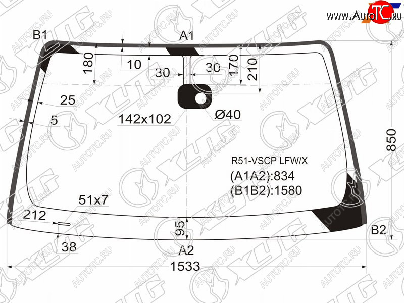 5 899 р. Стекло лобовое (Датчик дождя Молдинг) XYG Nissan Navara 2 D40 дорестайлинг (2004-2010)  с доставкой в г. Белгород