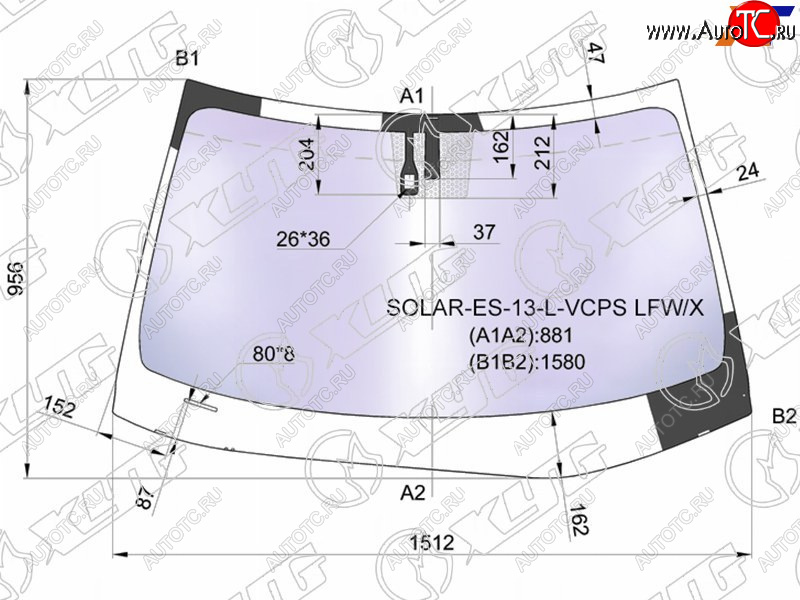 23 399 р. Стекло лобовое (Атермальное Датчик дождя Молдинг) XYG Lexus ES350 XV60 дорестайлинг (2012-2015)  с доставкой в г. Белгород