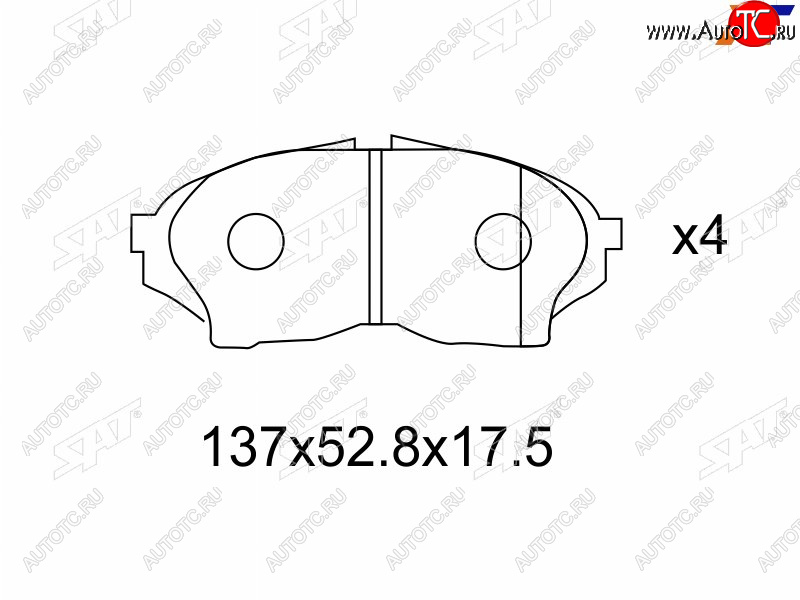 999 р. Колодки тормозные передние FR-FL SAT Toyota Cresta X100 дорестайлинг (1996-1998)  с доставкой в г. Белгород