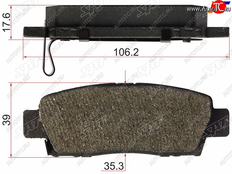 629 р. Колодки тормозные зад LH-RH SAT Toyota Cresta X100 дорестайлинг (1996-1998)  с доставкой в г. Белгород