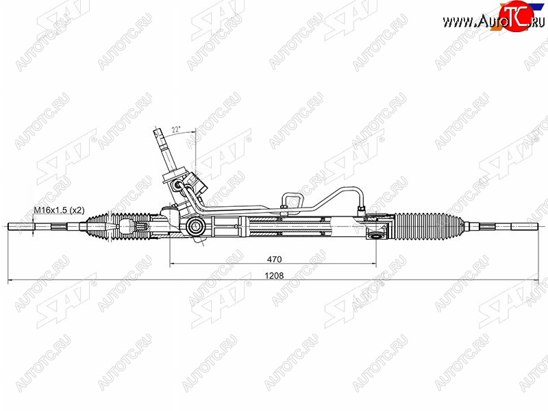 14 449 р. Рейка рулевая гидравлическая LHD SAT Chevrolet Cruze J300 седан рестайлинг (2012-2015)  с доставкой в г. Белгород