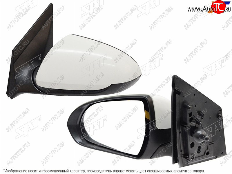 2 589 р. Боковое левое зеркало (механическое) SAT  Hyundai Solaris  HCR (2017-2022) седан дорестайлинг, седан рестайлинг (неокрашенное)  с доставкой в г. Белгород