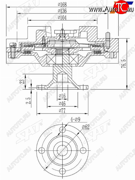 3 799 р. Вискомуфта TOYOTA LAND CRUISER 80 1H# 90- SAT ST-16210-17010  с доставкой в г. Белгород