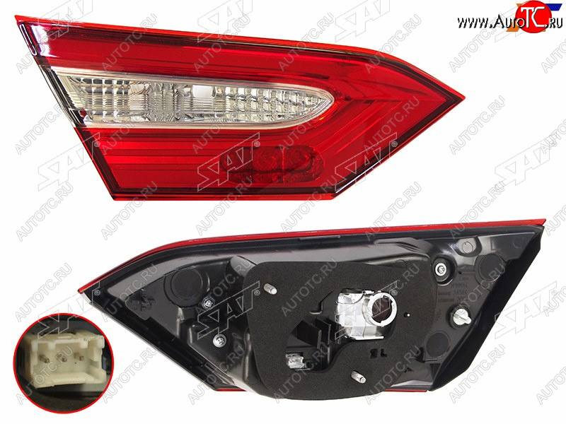 4 949 р. Левый фонарь (внутренний) SAT Toyota Camry XV70 дорестайлинг (2017-2021)  с доставкой в г. Белгород