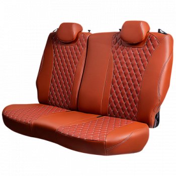 24 549 р. Комплект чехлов для сидений (Орегон) БАЙРОН РОМБ Lord Autofashion Audi Q3 F3 (2018-2022) (коричневый, вставка св-коричневы, строчка беж)  с доставкой в г. Белгород. Увеличить фотографию 6
