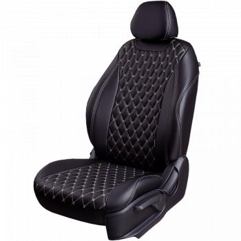 13 949 р. Чехлы для сидений (РЗС60/40, Экокожа) БАЙРОН РОМБ Lord Auto Geely GC6 (2014-2017) (черный/бежевый)  с доставкой в г. Белгород. Увеличить фотографию 2