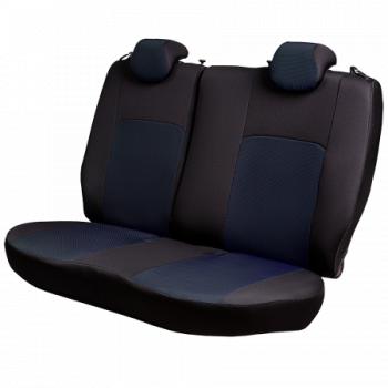 5 399 р. Комплект чехлов для сидений (РЗСиС 40/60 2Г Жаккард) Дублин Lord Autofashion Skoda Fabia Mk2 хэтчбэк дорестайлинг (2007-2010) (черный, вставка Ёж синяя)  с доставкой в г. Белгород. Увеличить фотографию 5