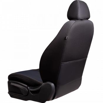 5 399 р. Комплект чехлов для сидений (РЗСиС 40/60 2Г Жаккард) Дублин Lord Autofashion Skoda Fabia Mk2 хэтчбэк дорестайлинг (2007-2010) (черный, вставка Ёж синяя)  с доставкой в г. Белгород. Увеличить фотографию 6