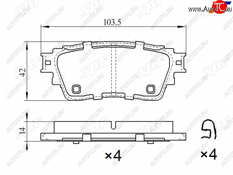 749 р. Колодки тормозные барабанные задние LH-RH SAT Mitsubishi Outlander GF 2-ой рестайлинг (2015-2018)  с доставкой в г. Белгород