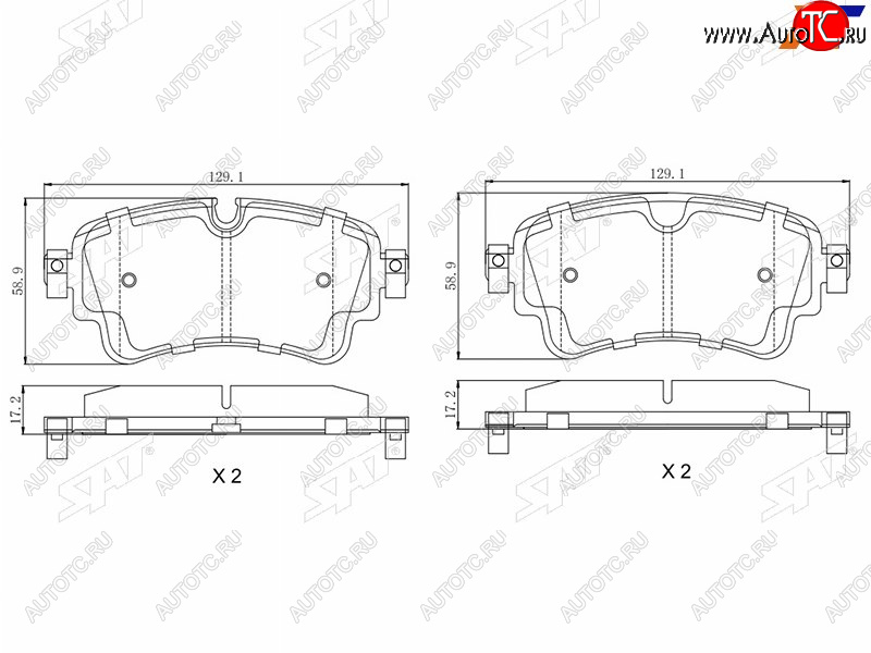 949 р. Колодки тормозные барабанные задние LH-RH SAT  Audi A4  B9 (2016-2020), Audi A4 Allroad  B9 (2016-2022), Audi A8 ( D4,  D5) (2013-2021), Audi Q5 ( 8R,  FY) (2012-2022), Audi Q7  4M (2015-2022), Volkswagen Touareg  3 CR (2018-2022)  с доставкой в г. Белгород