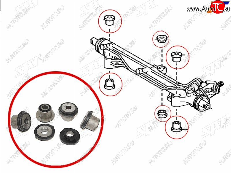1 039 р. Втулка рулевой рейки Toyota Land Cruiser (J200) 07-21  Lexus LX 07-23  Toyota Sequoia 07-17 SAT ST-44200-60170B  с доставкой в г. Белгород