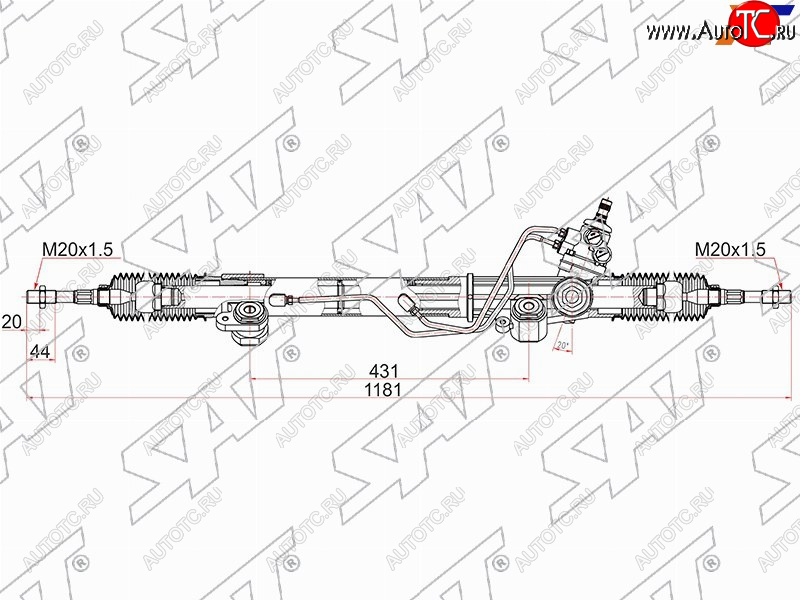 15 849 р. Рейка рулевая LHD SAT Toyota Land Cruiser Prado J120 (2002-2009)  с доставкой в г. Белгород