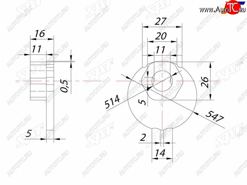 233 р. Гайка эксцентрика нижнего рычага TOYOTA FJ CRUISERSURFLAND CRUISERPRADOLEXUS GXLX470 98- SAT ST-48198-60011  с доставкой в г. Белгород