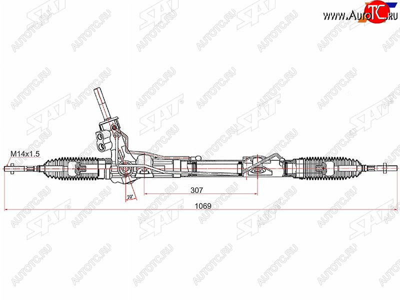 17 999 р. Рейка рулевая LHD SAT Renault Kaptur дорестайлинг (2016-2020)  с доставкой в г. Белгород