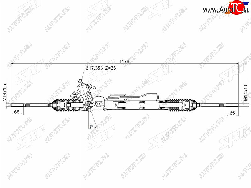 17 599 р. Рейка рулевая LHD SAT Nissan Sentra 7 B17 (2014-2017)  с доставкой в г. Белгород