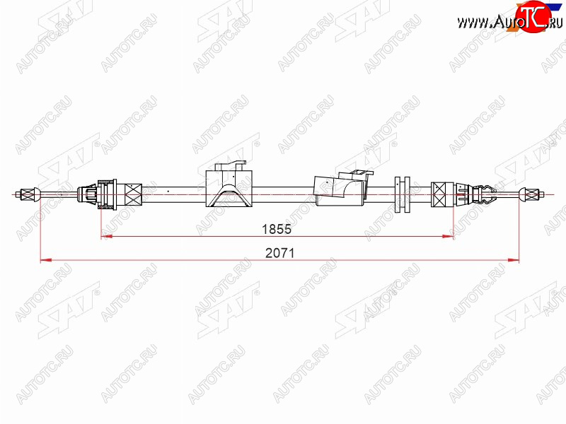1 179 р. Трос ручного тормоза RH SAT Ford Mondeo Mk4,DG дорестайлинг, универсал (2007-2010)  с доставкой в г. Белгород
