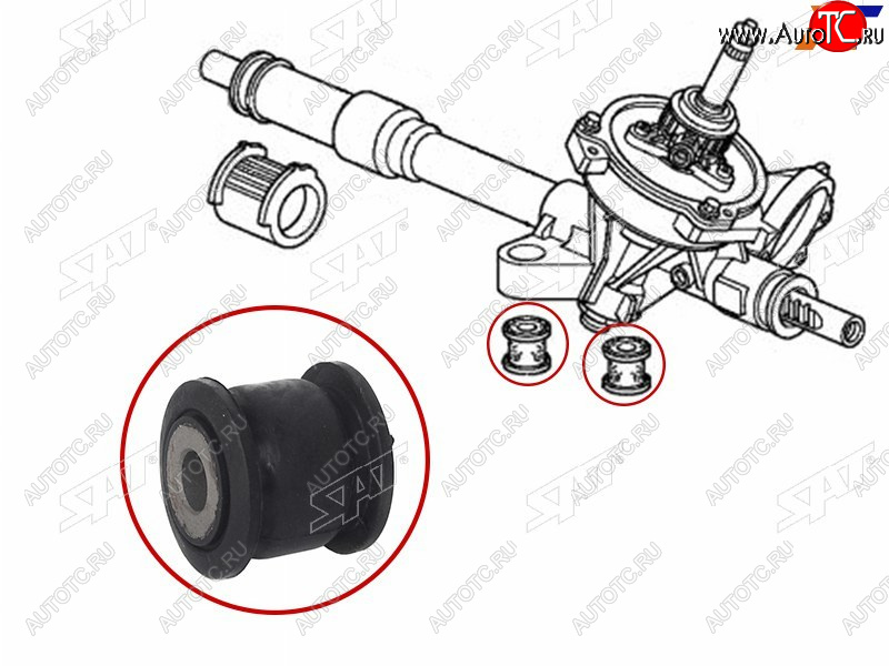 168 р. Втулка рулевой рейки Honda Civic 05-12  Fit Shuttle 11-15  Civic USA 05-08 SAT ST-53685-SMG-E01B  с доставкой в г. Белгород
