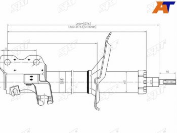 Стойка передняя RH SAT Nissan Cefiro A33 (1998-2003) (применимо INFINITI I30,I35 98-03)