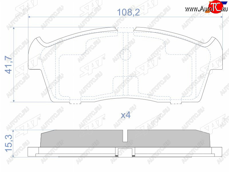 829 р. Колодки тормозные передние FR-FL SAT Suzuki Aerio RA21S, RC51S седан дорестайлинг (2001-2003)  с доставкой в г. Белгород
