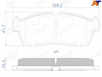 829 р. Колодки тормозные передние FR-FL SAT Suzuki Aerio RA21S, RC51S седан дорестайлинг (2001-2003)  с доставкой в г. Белгород. Увеличить фотографию 2