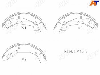 1 849 р. Колодки тормозные задние RH-LH SAT Hyundai Sonata EF рестайлинг ТагАЗ (2001-2013)  с доставкой в г. Белгород. Увеличить фотографию 2